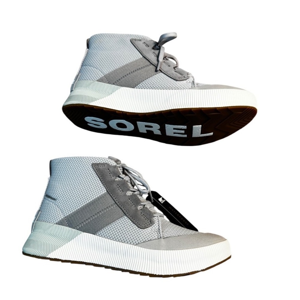 Sorel Light Gray Lace-Up High-Top Winter Rain Boots - Picture 2 of 5
